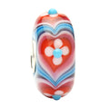 Ogerbeads Cherry Blossom Flower Hearts red and blue glass Bead by The Alternative Bead. Your official Ogerbeads Retailer from Germany