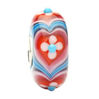 Ogerbeads Cherry Blossom Flower Hearts red and blue glass Bead by The Alternative Bead. Your official Ogerbeads Retailer from Germany