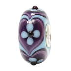 Ogerbeads Lavender Blue Flower Hearts purple and blue glass Bead by The Alternative Bead. Your official Ogerbeads Retailer from Germany