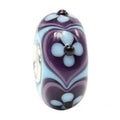 Ogerbeads Lavender Blue Flower Hearts purple and blue glass Bead by The Alternative Bead. Your official Ogerbeads Retailer from Germany