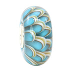 Ogerbeads Beach House Chrysantium blue and beige glass Bead by The Alternative Bead. Your official Ogerbeads Retailer from Germany