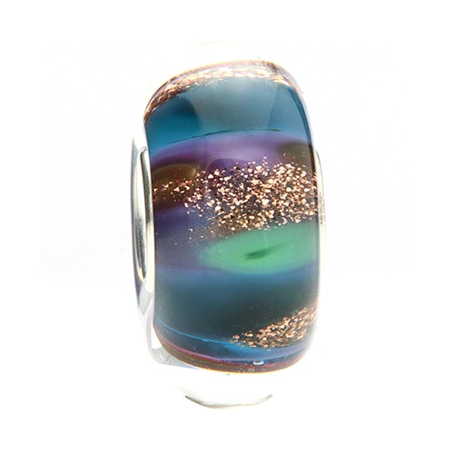 Ogerbeads Midnight GoldRush blue; gold glass Bead by The Alternative Bead. Your official Ogerbeads Retailer from Germany