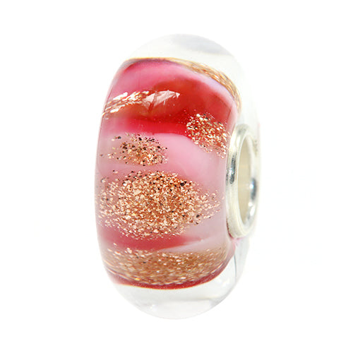 Ogerbeads Sweetheart GoldRush red and gold and pink glass Bead by The Alternative Bead. Your official Ogerbeads Retailer from Germany