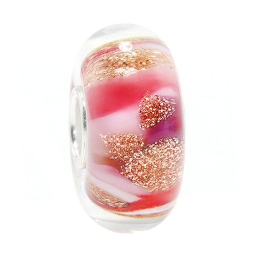 Ogerbeads Sweetheart GoldRush red and gold and pink glass Bead by The Alternative Bead. Your official Ogerbeads Retailer from Germany