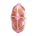 Ogerbeads Maple Pink Fire Flowers pink and beige glass Bead by The Alternative Bead. Your official Ogerbeads Retailer from Germany