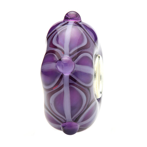 Ogerbeads Violetta Blue Fire Flowers blue and purple glass Bead by The Alternative Bead. Your official Ogerbeads Retailer from Germany