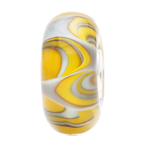 Ogerbeads Buttercup Vortessa yellow and white glass Bead by The Alternative Bead. Your official Ogerbeads Retailer from Germany
