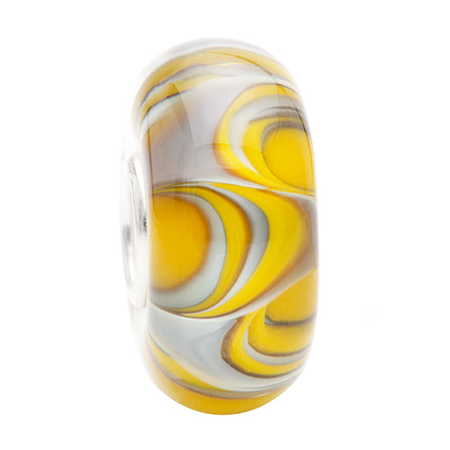 Ogerbeads Buttercup Vortessa yellow and white glass Bead by The Alternative Bead. Your official Ogerbeads Retailer from Germany