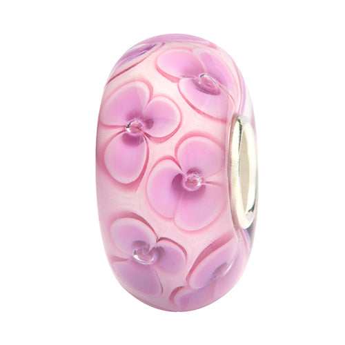 Ogerbeads Violetta Pink Clover pink glass Bead by The Alternative Bead. Your official Ogerbeads Retailer from Germany