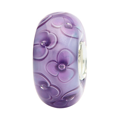 Ogerbeads Violetta Blue Clover blue and purple glass Bead by The Alternative Bead. Your official Ogerbeads Retailer from Germany