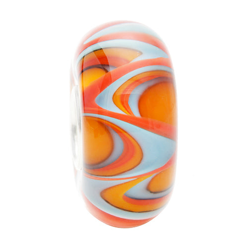 Ogerbeads Sea BlueRasp Vortessa orange and blue glass Bead by The Alternative Bead. Your official Ogerbeads Retailer from Germany