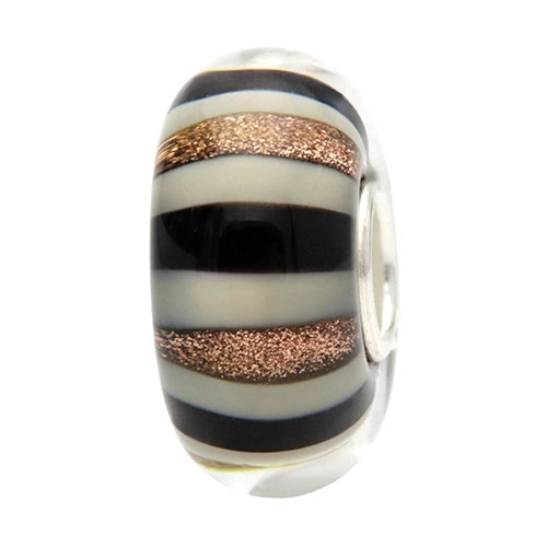 Ogerbeads Threads of Gold black; white; gold glass Bead by The Alternative Bead. Your official Ogerbeads Retailer from Germany
