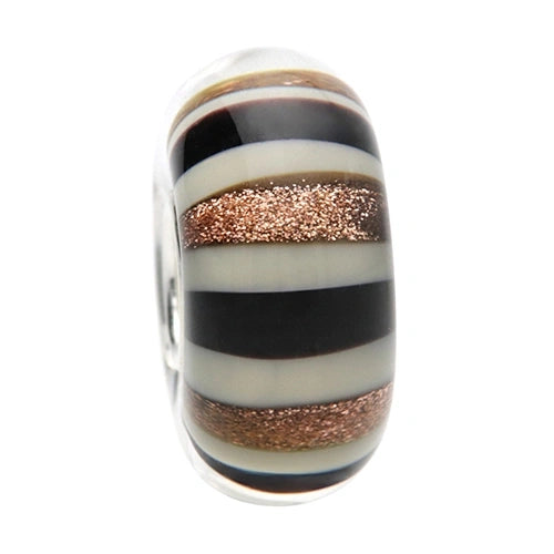 Ogerbeads Threads of Gold black; white; gold glass Bead by The Alternative Bead. Your official Ogerbeads Retailer from Germany