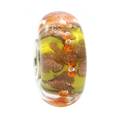 Ogerbeads Uranium Yellow Diamonds Pixiedust yellow and orange and gold glass Bead by The Alternative Bead. Your official Ogerbeads Retailer from Germany