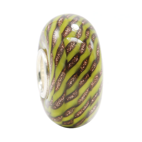 Ogerbeads Ochre Sparkle Weave green and black and gold glass Bead by The Alternative Bead. Your official Ogerbeads Retailer from Germany