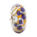 Ogerbeads Ochre Pansy Petals orange and white and purple glass Bead by The Alternative Bead. Your official Ogerbeads Retailer from Germany