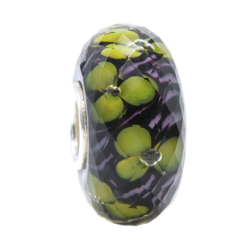Ogerbeads Uranium Pansy Petals purple and yellow glass Bead by The Alternative Bead. Your official Ogerbeads Retailer from Germany