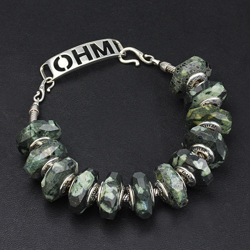 OHM Beads Abstract Aspects black; green natural-stone Bead by The Alternative Bead. Your official OHM Beads Retailer from Germany