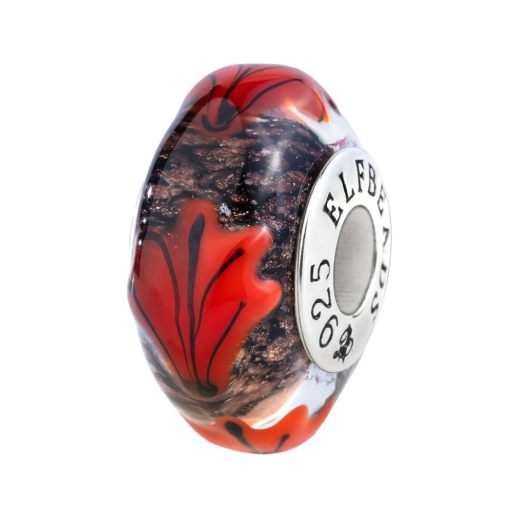 Elfbeads Oak Leaves Midnight Shimmer  glass Bead by The Alternative Bead. Your official Elfbeads Retailer from Germany