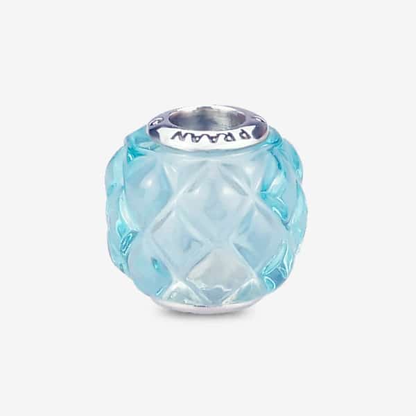 Praan Ocean Blue Studded Pin Pyramid Crystalline Charm blue glass Bead by The Alternative Bead. Your official Praan Retailer from Germany