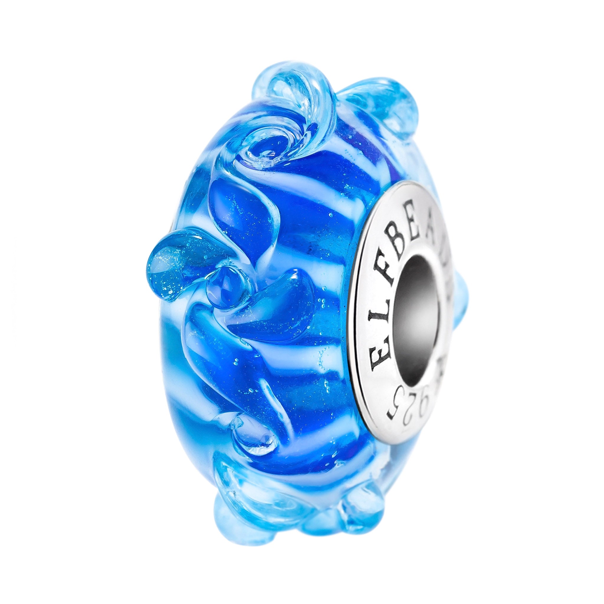 Elfbeads Ocean Wave Petals blue glass Bead by The Alternative Bead. Your official Elfbeads Retailer from Germany