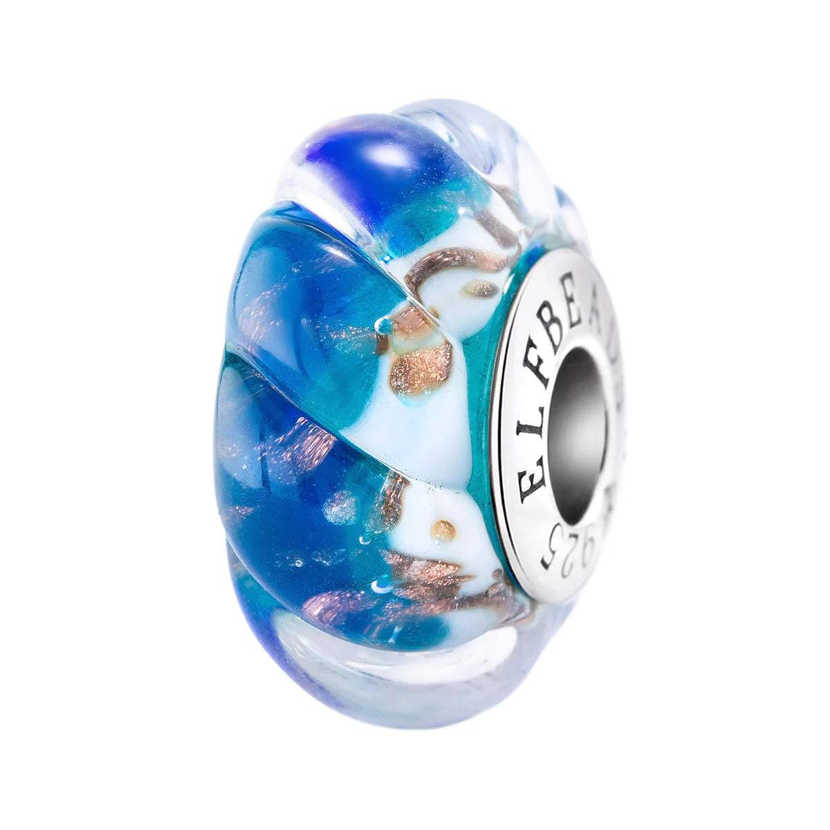 Elfbeads Ocean Dune Waves blue glass Bead by The Alternative Bead. Your official Elfbeads Retailer from Germany