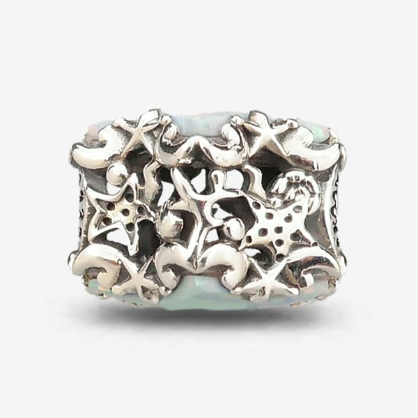 Praan Opalescent Stardust Under the Sea Charm blue sterling-silver Bead by The Alternative Bead. Your official Praan Retailer from Germany