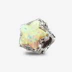 Praan White Opalescent Stardust Under the Sea Charm V2 silver and white natural-stone Bead by The Alternative Bead. Your official Praan Retailer from Germany