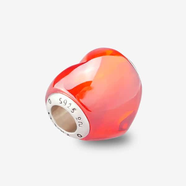 Praan Lava Lamp Heart Charm silver sterling-silver Bead by The Alternative Bead. Your official Praan Retailer from Germany