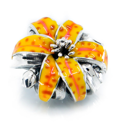 The Alternative Bead: Aurora Charm - Orange Tiger Lily Charm Sterling Silver Charm Picture 1