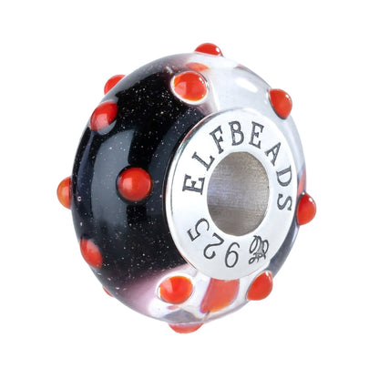  Elfbeads Orange Polka Dot Charm by The Alternative Bead 