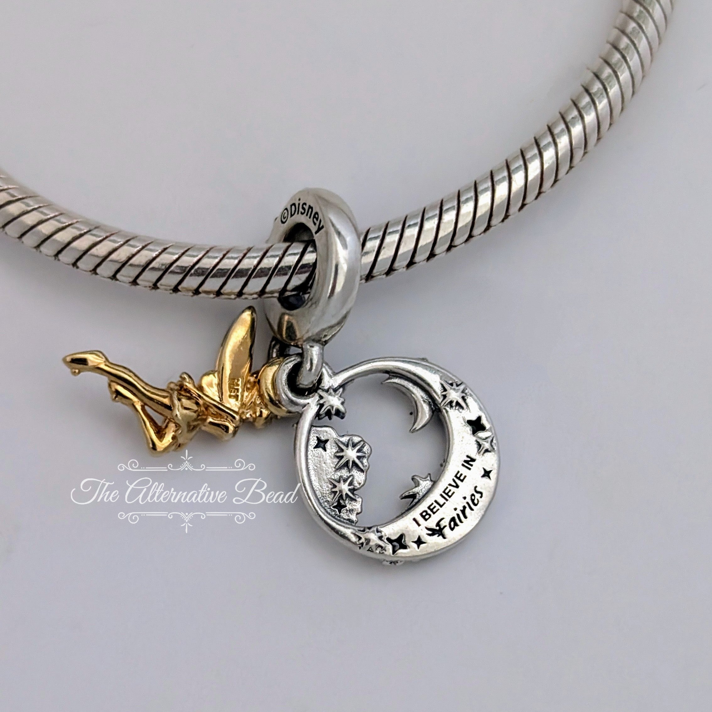 Disney x Pandora Tinker Bell Celestial Night Dangle Charm (762517C01) silver and gold sterling-silver and gold Dangle by The Alternative Bead. Your Jewelry Retailer from Germany