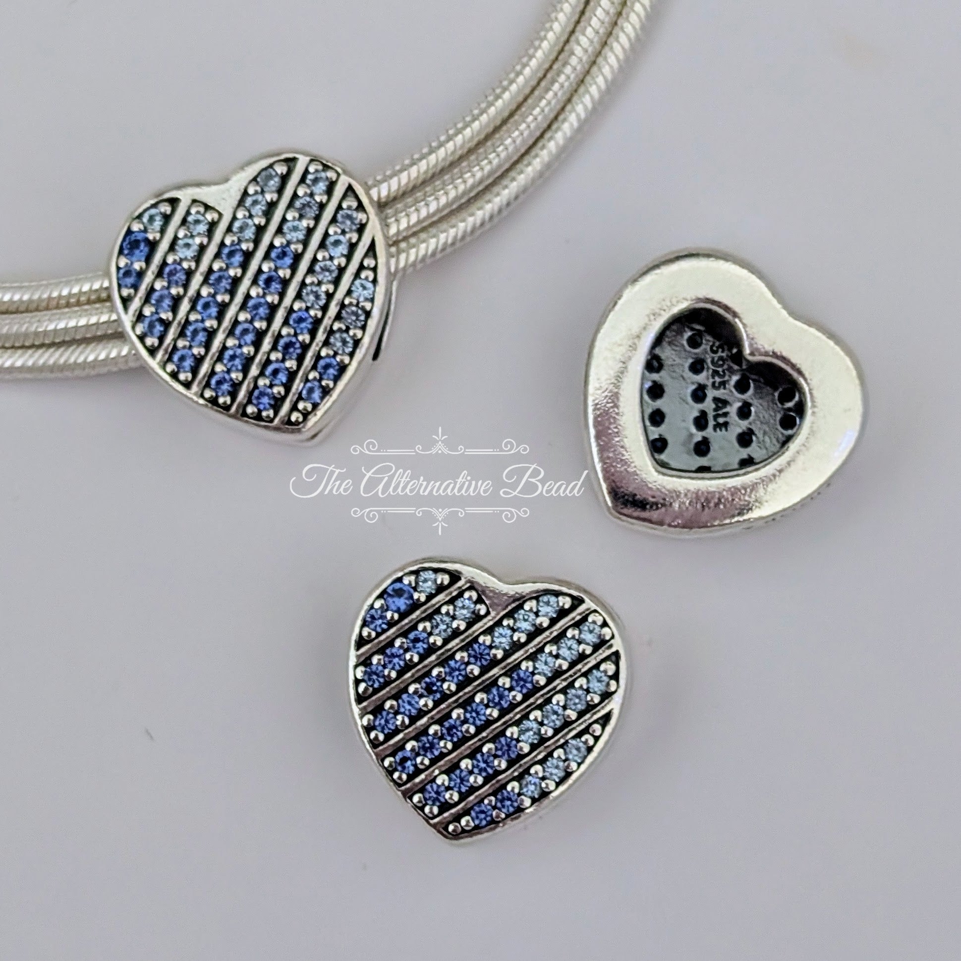 Pandora Reflexions Blue Pavé Heart Clip Charm (799346C01) silver and blue sterling-silver Clip by The Alternative Bead. Your Jewelry Retailer from Germany