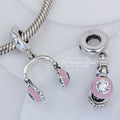 Pandora Headphones silver dangle with clear cubic zirconia and pink enamel (797902EN160) pink and silver sterling-silver Dangle by The Alternative Bead. Your Jewelry Retailer from Germany