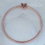 Pandora Moments Heart & Butterfly Bangle (Rose) (582594C01) rose-gold rose-gold Bangle by The Alternative Bead. Your Jewelry Retailer from Germany