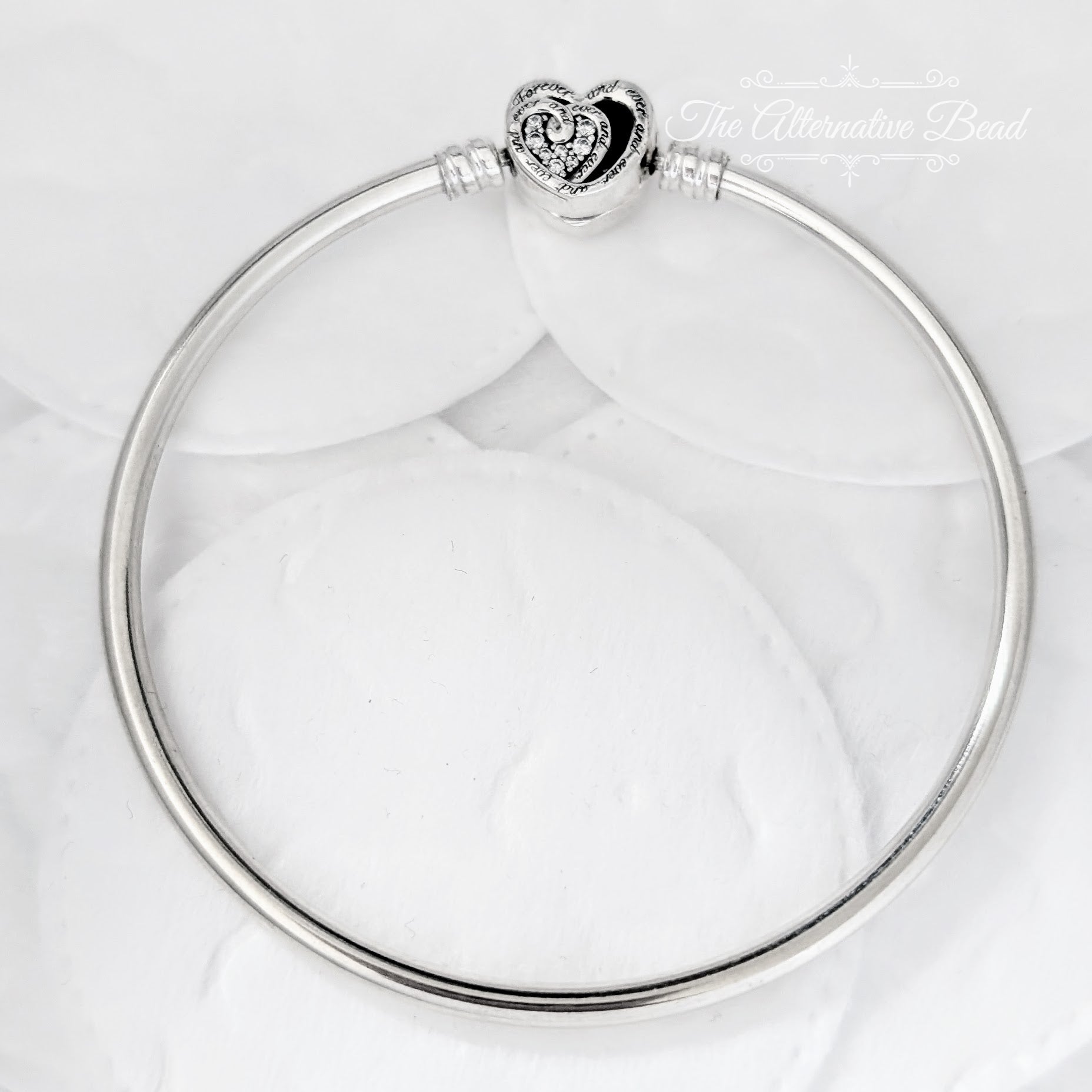 Pandora Moments Entwined Infinite Hearts Clasp Bangle (591064C01) silver sterling-silver Bangle by The Alternative Bead. Your Jewelry Retailer from Germany