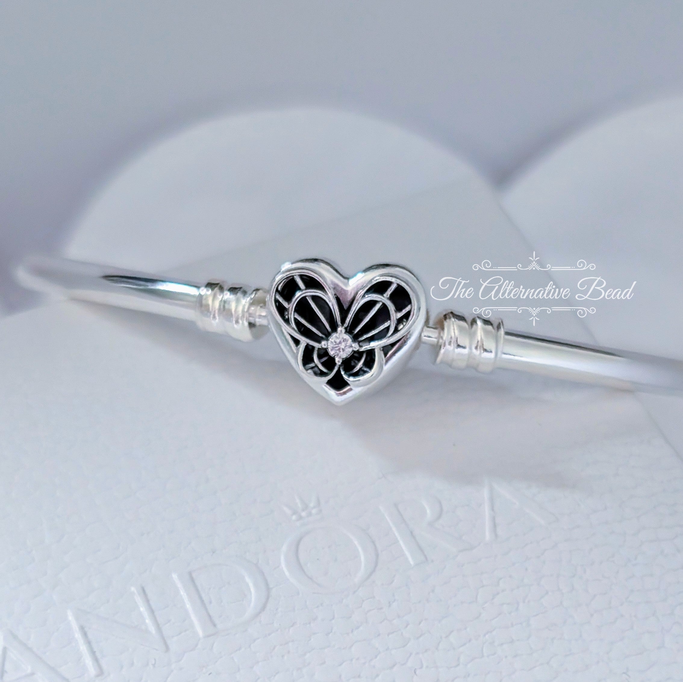 Pandora Moments Heart & Butterfly Silver Bangle (592593C01) silver sterling-silver Bangle by The Alternative Bead. Your Jewelry Retailer from Germany