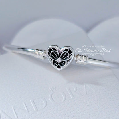 Moments Heart & Butterfly Bangle (Silver)