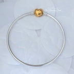 Pandora Pandora Moments Heart Clasp Bangle (567163) silver and gold sterling-silver and gold Bangle by The Alternative Bead. Your Jewelry Retailer from Germany