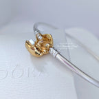 Pandora Pandora Moments Heart Clasp Bangle (567163) silver and gold sterling-silver and gold Bangle by The Alternative Bead. Your Jewelry Retailer from Germany