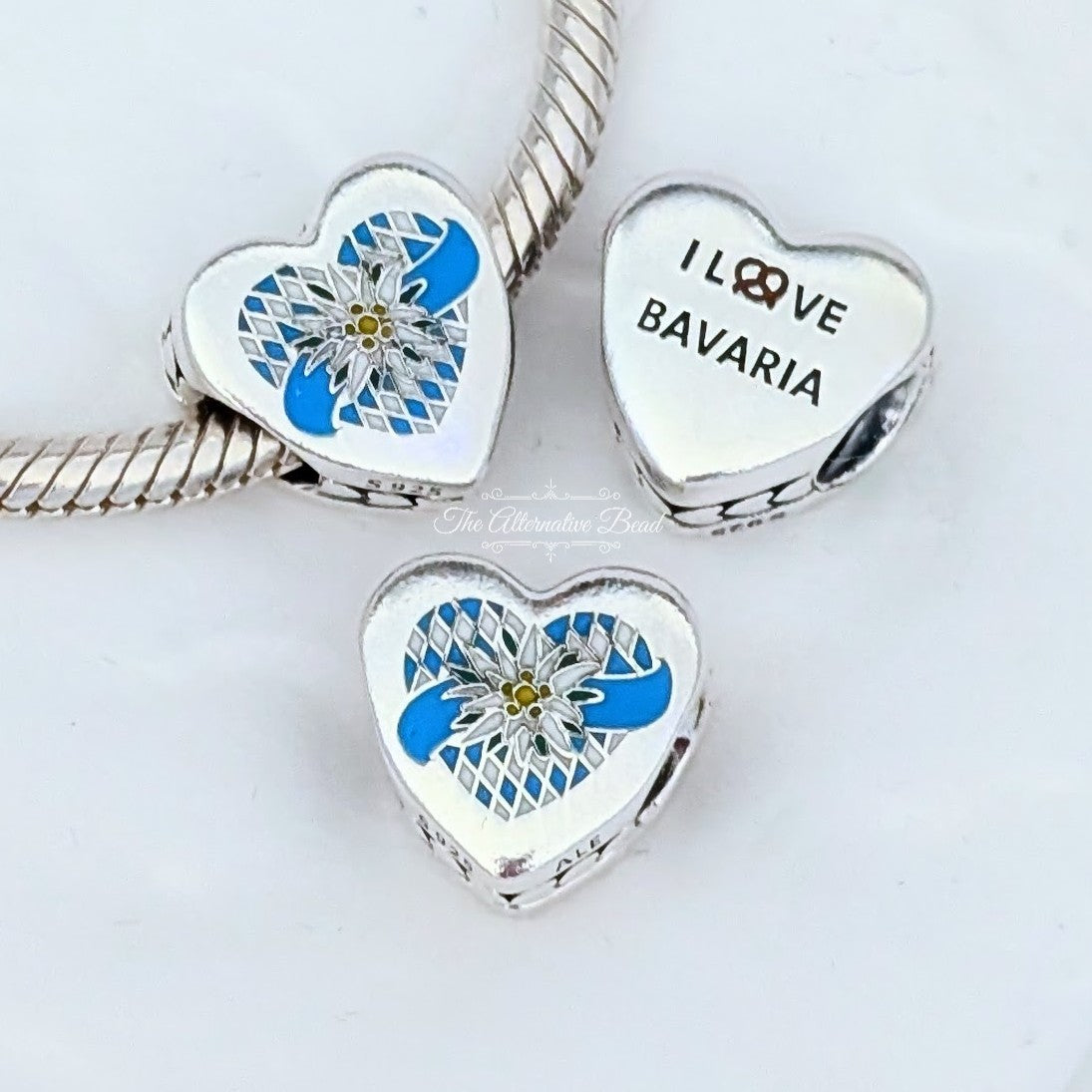 Pandora I Love Bavaria Heart (792015C00_E079) silver and blue and yellow sterling-silver and enamel Bead by The Alternative Bead. Your Jewelry Retailer from Germany