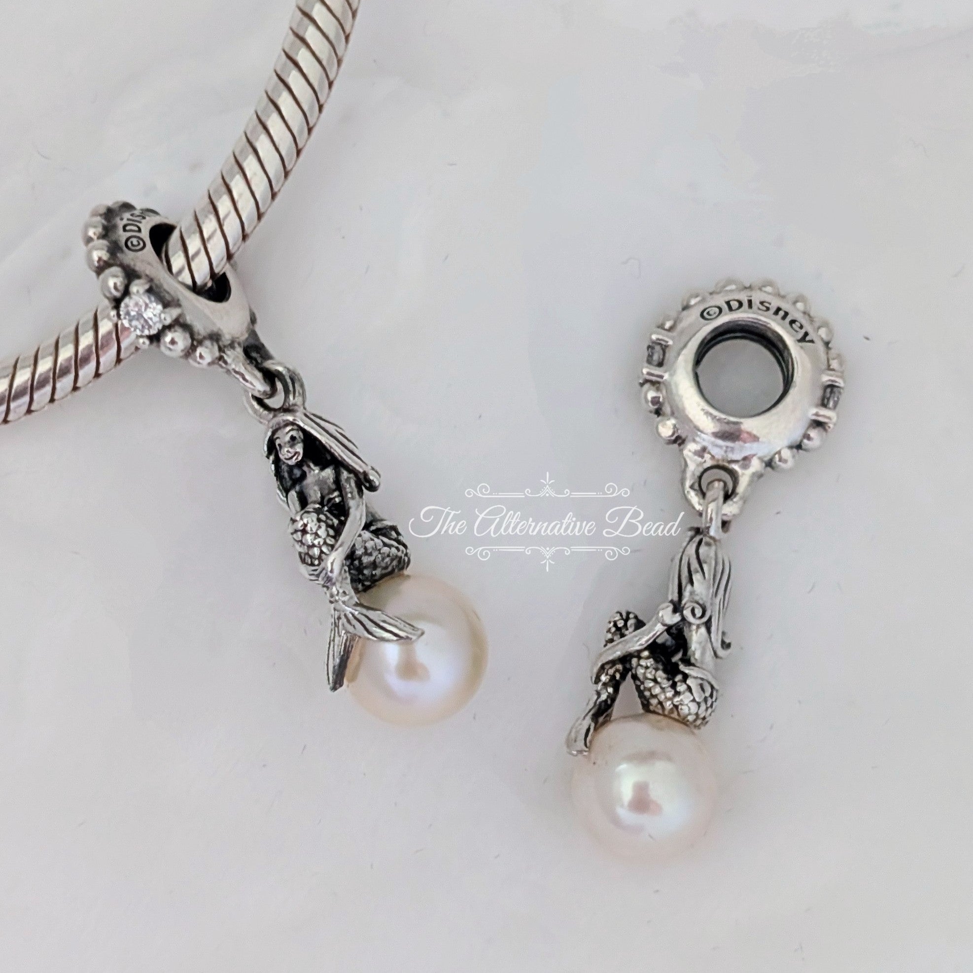 Disney x Pandora Luminous Ariel Dangle (798232CZ) silver and white sterling-silver and mother-of-pearl Dangle by The Alternative Bead. Your Jewelry Retailer from Germany