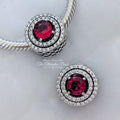 Pandora Red Sparkling Leveled Timeless Round Charm (792418C01) silver and red sterling-silver and crystal Bead by The Alternative Bead. Your Jewelry Retailer from Germany
