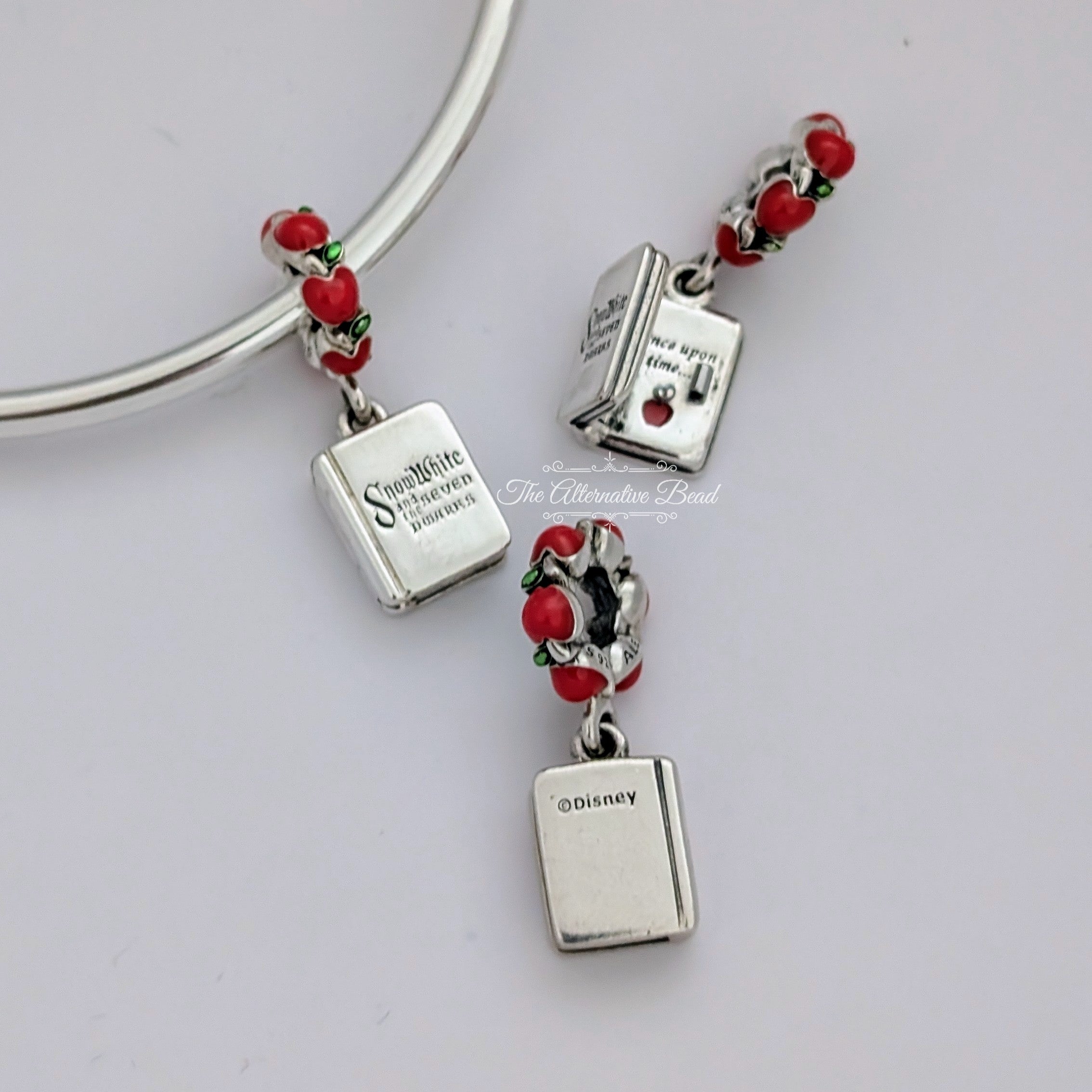 Disney x Pandora Snow White & The Seven Dwarfs Book Dangle (797167ENMX) red and green and silver and black sterling-silver and enamel Dangle by The Alternative Bead. Your Jewelry Retailer from Germany