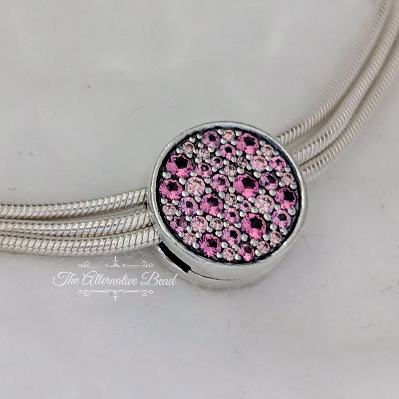 Pandora Reflexions Pink Pavé Clip Charm (799362C01) pink sterling-silver Clip by The Alternative Bead. Your Jewelry Retailer from Germany