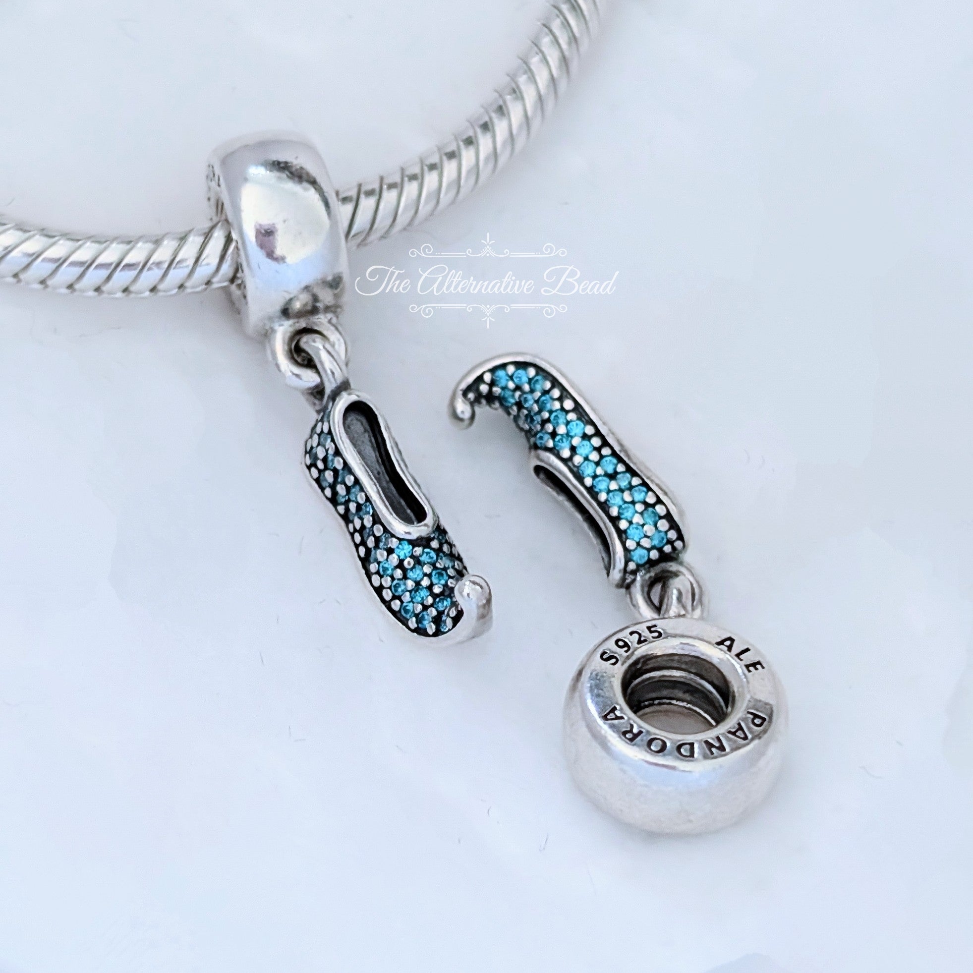 Disney x Pandora Princess Jasmine's Sparkling Slipper Dangle (791790MCZ) silver and blue and green sterling-silver Dangle by The Alternative Bead. Your Jewelry Retailer from Germany