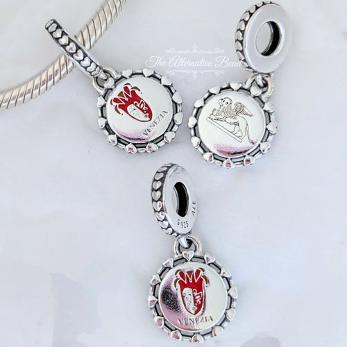 Pandora Venetian Mask and Winged Lion Pendant (792275C00_E007) red and silver sterling-silver Dangle by The Alternative Bead. Your Jewelry Retailer from Germany