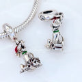 Disney x Pandora Pluto Christmas Gift Dangle (799199C01) green and red and silver sterling-silver and enamel Dangle by The Alternative Bead. Your Jewelry Retailer from Germany