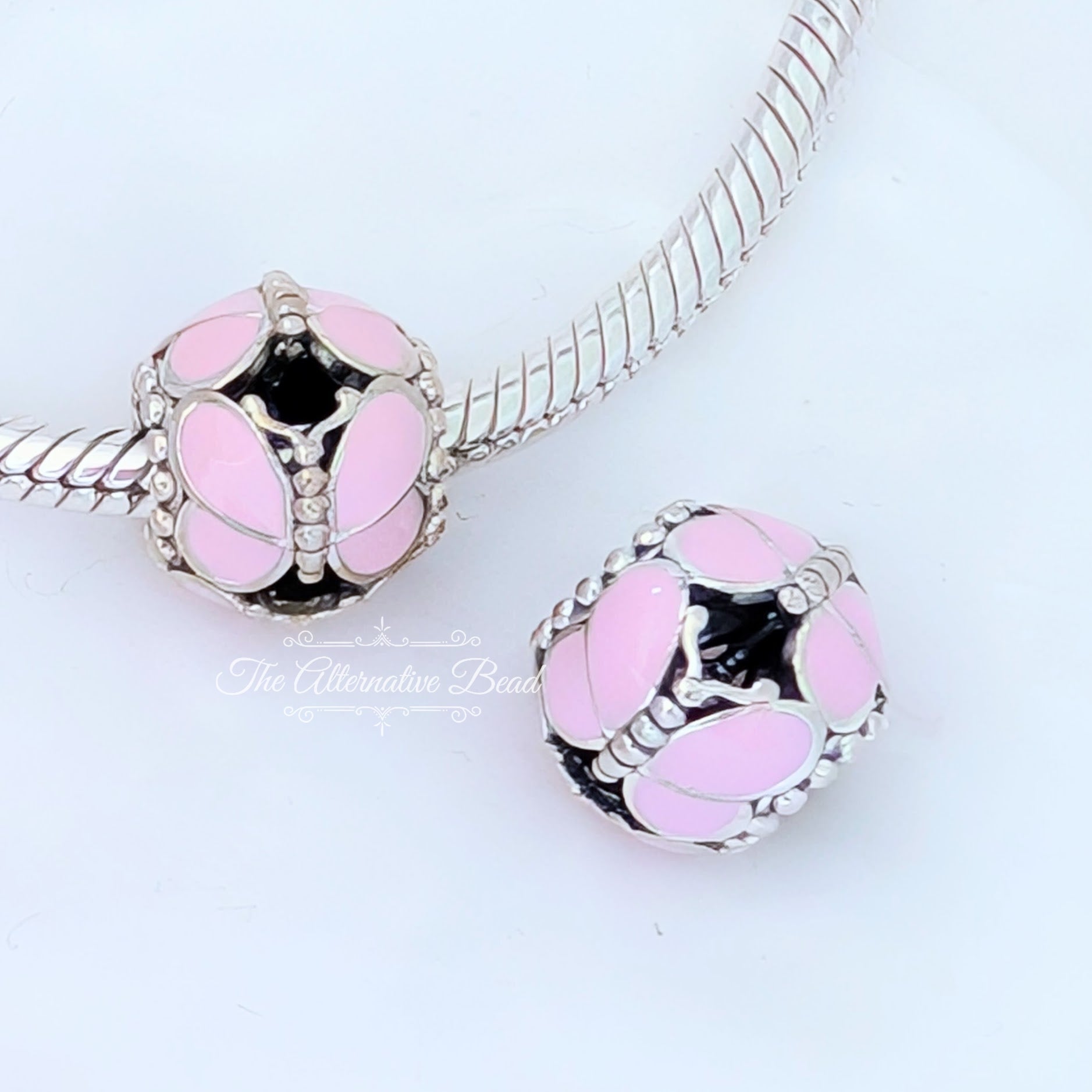 Pandora Pink Butterfly (797855EN160) pink and silver sterling-silver and enamel Bead by The Alternative Bead. Your Jewelry Retailer from Germany