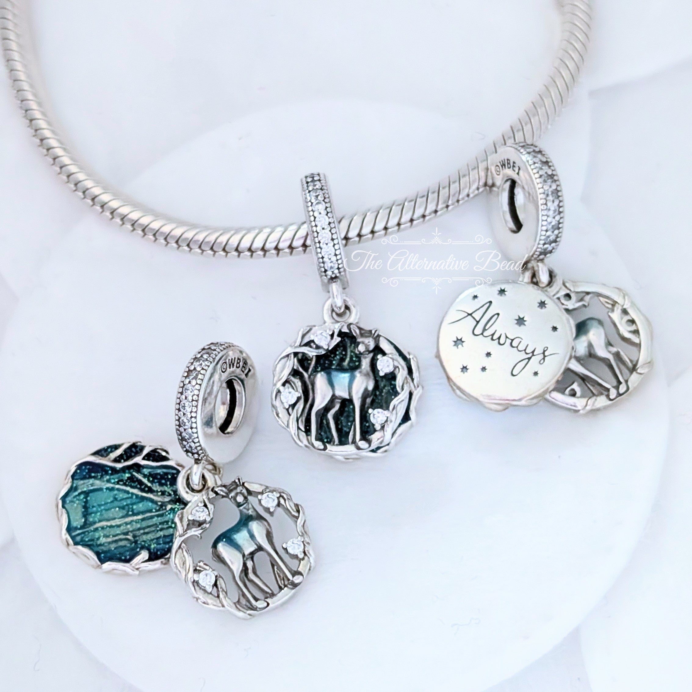 Harry Potter x Pandora Harry Potter Patronus Dangle (790013C01) silver and blue sterling-silver and enamel Dangle by The Alternative Bead. Your Jewelry Retailer from Germany